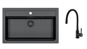 SET ALVEUS ATROX 40/91 BLACK ADDITION + BATÉRIA Mintas black MAT