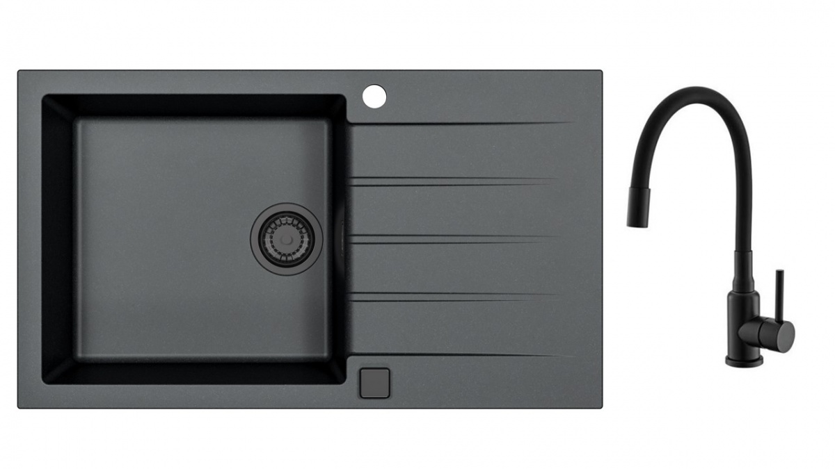 SET ALVEUS CADIT 40/91 BLACK ADDITION + Mintas black MATT